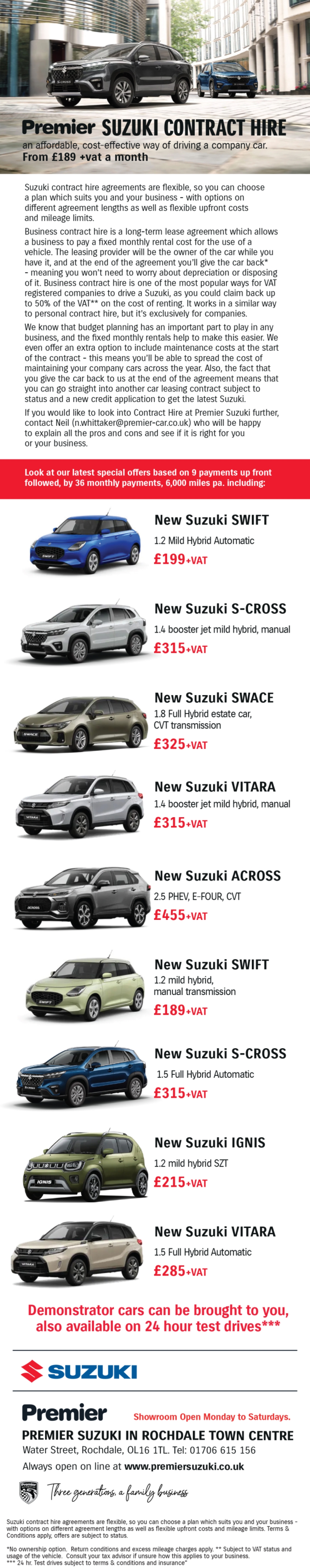 Premier SUZUKI CONTRACT HIRE