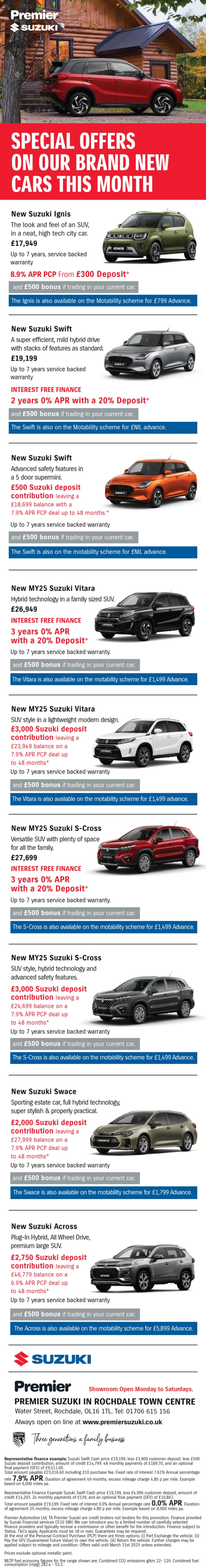 Special Offers On Our Brand New Cars This Month